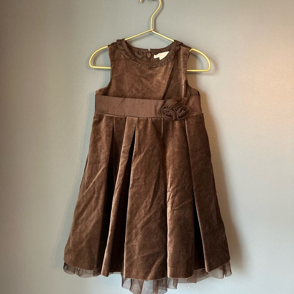 Janie and‎ jack brown velvet dress